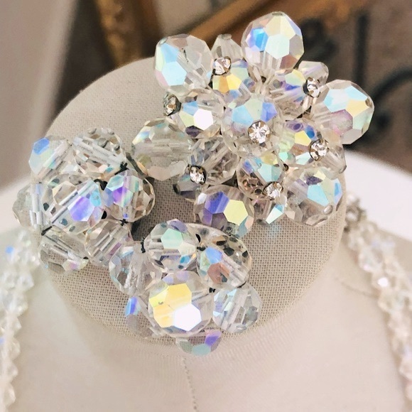 Vintage Deco Rhinestone Aurora Borealis Jewelry Lot - Picture 5 of 14
